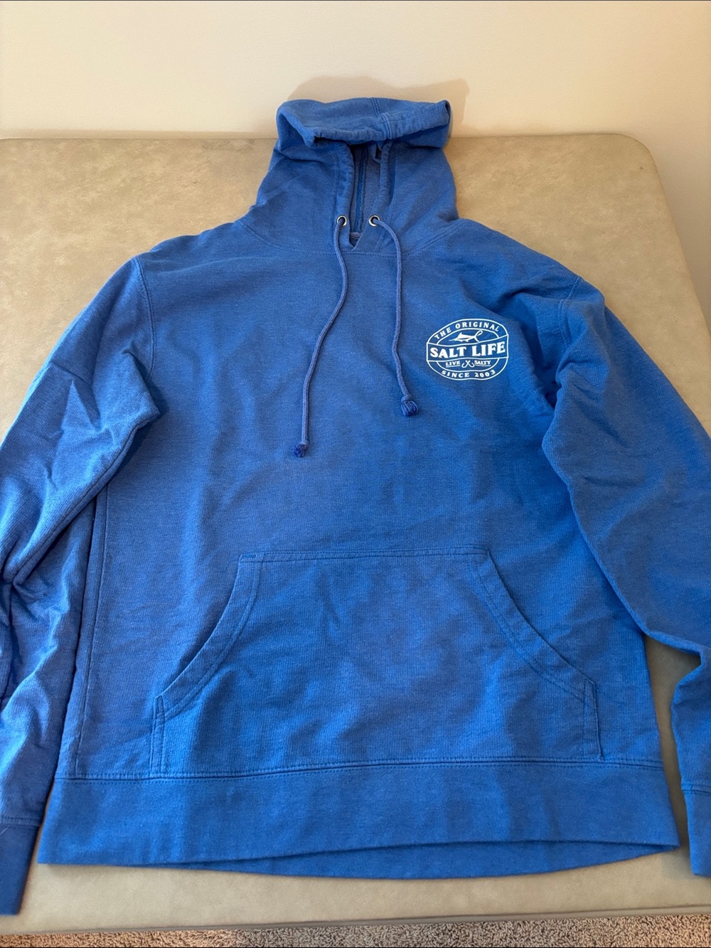 Salt Life Men's Bright Blue Crewneck Hoodie with Chest Logo